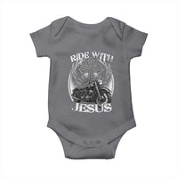 Christian Biker Baby Onesie Ride With Jesus Religious Faith Motorcycle Rider - Wonder Print Shop