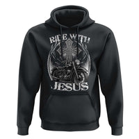 Christian Biker Hoodie Ride With Jesus Religious Faith Motorcycle Rider - Wonder Print Shop