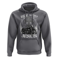 Christian Biker Hoodie Ride With Jesus Religious Faith Motorcycle Rider - Wonder Print Shop