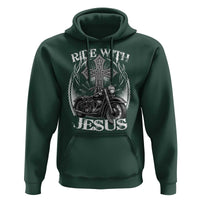 Christian Biker Hoodie Ride With Jesus Religious Faith Motorcycle Rider - Wonder Print Shop