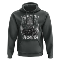 Christian Biker Hoodie Ride With Jesus Religious Faith Motorcycle Rider - Wonder Print Shop
