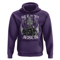 Christian Biker Hoodie Ride With Jesus Religious Faith Motorcycle Rider - Wonder Print Shop