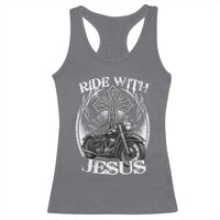 Christian Biker Racerback Tank Top Ride With Jesus Religious Faith Motorcycle Rider - Wonder Print Shop