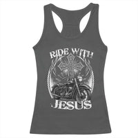 Christian Biker Racerback Tank Top Ride With Jesus Religious Faith Motorcycle Rider - Wonder Print Shop