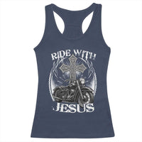 Christian Biker Racerback Tank Top Ride With Jesus Religious Faith Motorcycle Rider - Wonder Print Shop