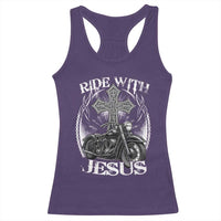Christian Biker Racerback Tank Top Ride With Jesus Religious Faith Motorcycle Rider - Wonder Print Shop