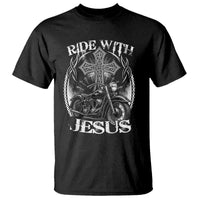 Christian Biker T Shirt Ride With Jesus Religious Faith Motorcycle Rider - Wonder Print Shop