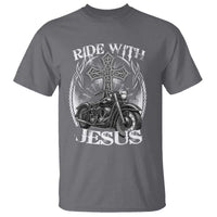 Christian Biker T Shirt Ride With Jesus Religious Faith Motorcycle Rider - Wonder Print Shop
