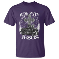 Christian Biker T Shirt Ride With Jesus Religious Faith Motorcycle Rider - Wonder Print Shop