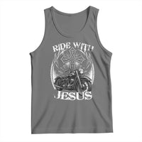 Christian Biker Tank Top Ride With Jesus Religious Faith Motorcycle Rider - Wonder Print Shop