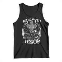 Christian Biker Tank Top Ride With Jesus Religious Faith Motorcycle Rider - Wonder Print Shop