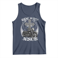 Christian Biker Tank Top Ride With Jesus Religious Faith Motorcycle Rider - Wonder Print Shop