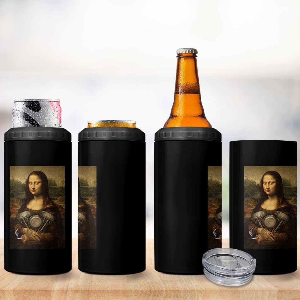 Funny Monalisa Rider Vintage Retro Motorcycle Engine 4 in 1 Can Cooler Tumbler - Wonder Print Shop
