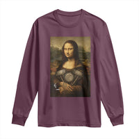 Funny Monalisa Rider Vintage Retro Motorcycle Engine Long Sleeve Shirt - Wonder Print Shop