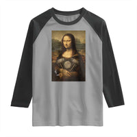 Funny Monalisa Rider Vintage Retro Motorcycle Engine Raglan Shirt - Wonder Print Shop