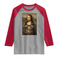 Funny Monalisa Rider Vintage Retro Motorcycle Engine Raglan Shirt - Wonder Print Shop