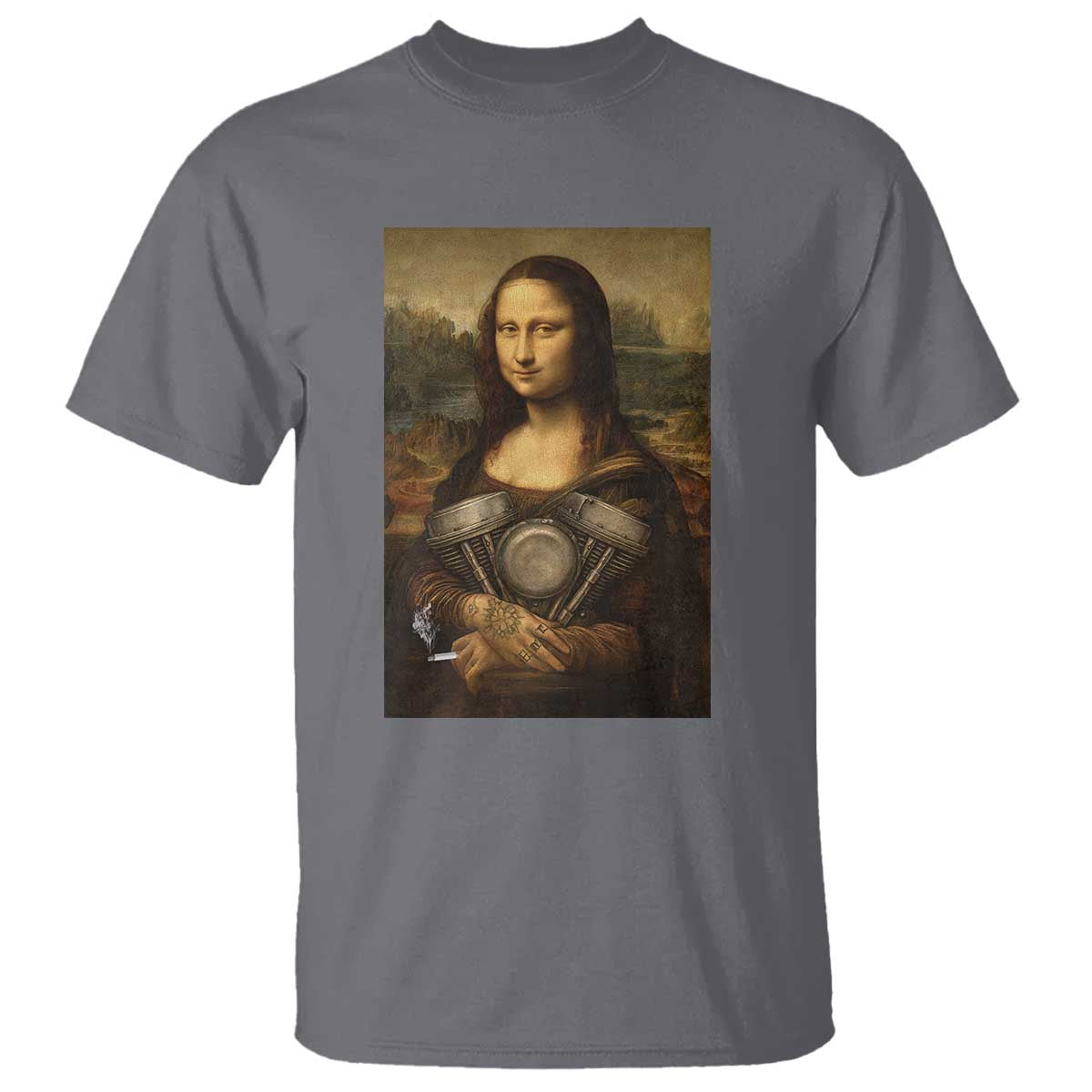 Funny Monalisa Rider Vintage Retro Motorcycle Engine T Shirt - Wonder Print Shop