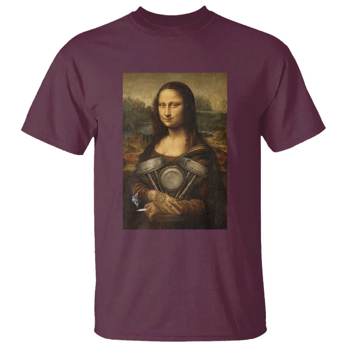 Funny Monalisa Rider Vintage Retro Motorcycle Engine T Shirt - Wonder Print Shop