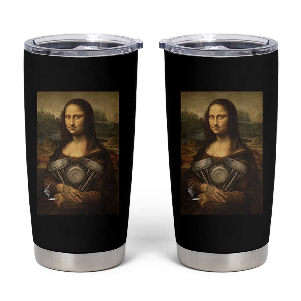 Funny Monalisa Rider Vintage Retro Motorcycle Engine Tumbler Cup - Wonder Print Shop