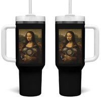 Funny Monalisa Rider Vintage Retro Motorcycle Engine Tumbler With Handle - Wonder Print Shop