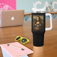 Funny Monalisa Rider Vintage Retro Motorcycle Engine Tumbler With Handle - Wonder Print Shop