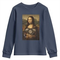 Funny Monalisa Rider Vintage Retro Motorcycle Engine Youth Sweatshirt - Wonder Print Shop