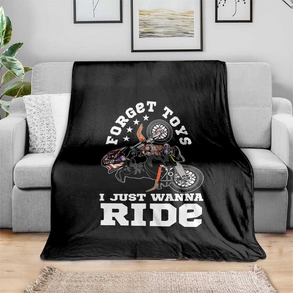 Dirt Bike Boys Throw Blanket Funny Forgive Toys I Just Wanna Ride Motocross Rider - Wonder Print Shop
