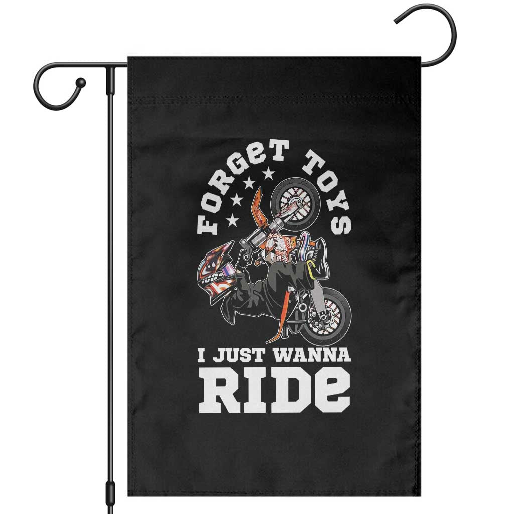 Dirt Bike Boys Garden Flag Funny Forgive Toys I Just Wanna Ride Motocross Rider - Wonder Print Shop