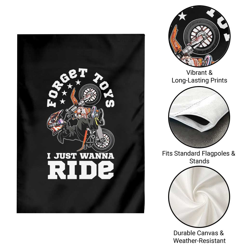 Dirt Bike Boys Garden Flag Funny Forgive Toys I Just Wanna Ride Motocross Rider - Wonder Print Shop