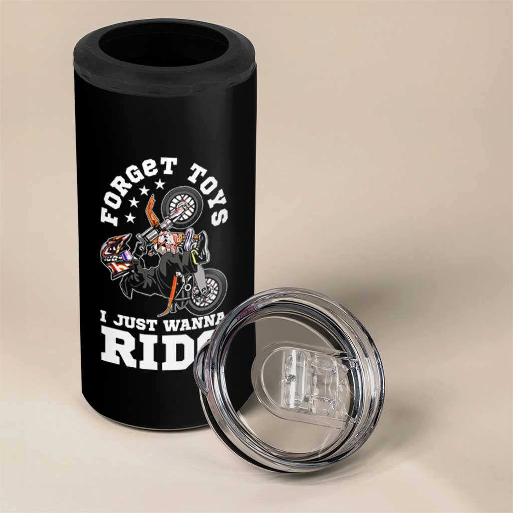 Dirt Bike Boys 4 in 1 Can Cooler Tumbler Funny Forgive Toys I Just Wanna Ride Motocross Rider - Wonder Print Shop