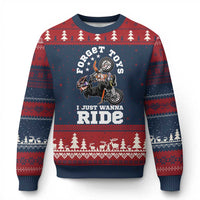 Dirt Bike Boys Ugly Christmas Sweater Funny Forgive Toys I Just Wanna Ride Motocross Rider - Wonder Print Shop