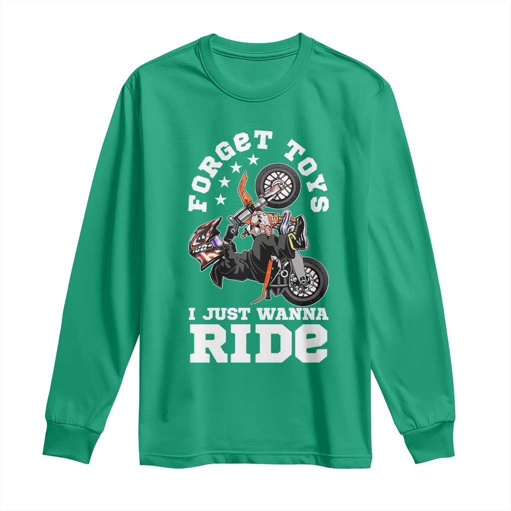 Dirt Bike Boys Long Sleeve Shirt Funny Forgive Toys I Just Wanna Ride Motocross Rider - Wonder Print Shop