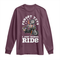 Dirt Bike Boys Long Sleeve Shirt Funny Forgive Toys I Just Wanna Ride Motocross Rider - Wonder Print Shop