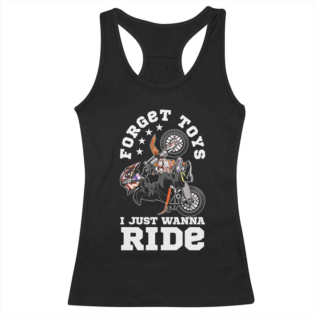 Dirt Bike Boys Racerback Tank Top Funny Forgive Toys I Just Wanna Ride Motocross Rider - Wonder Print Shop