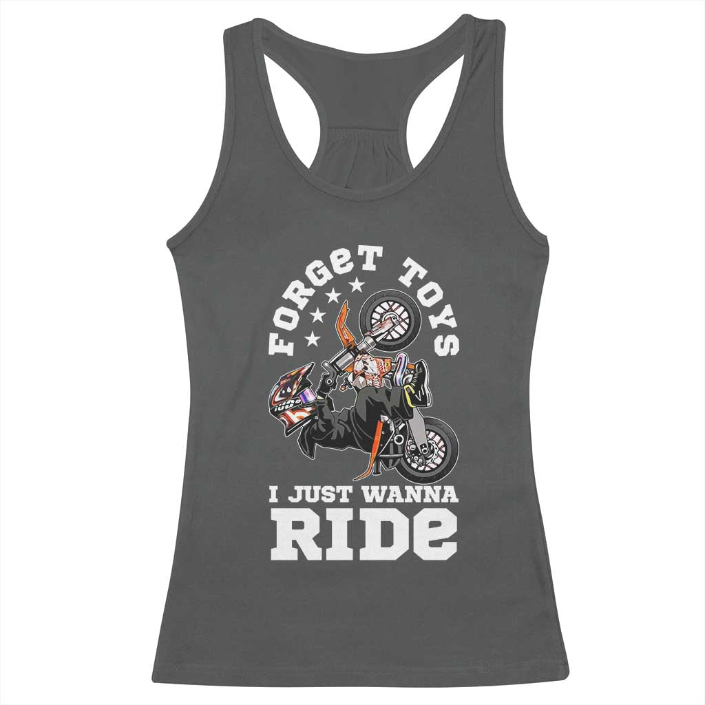 Dirt Bike Boys Racerback Tank Top Funny Forgive Toys I Just Wanna Ride Motocross Rider - Wonder Print Shop