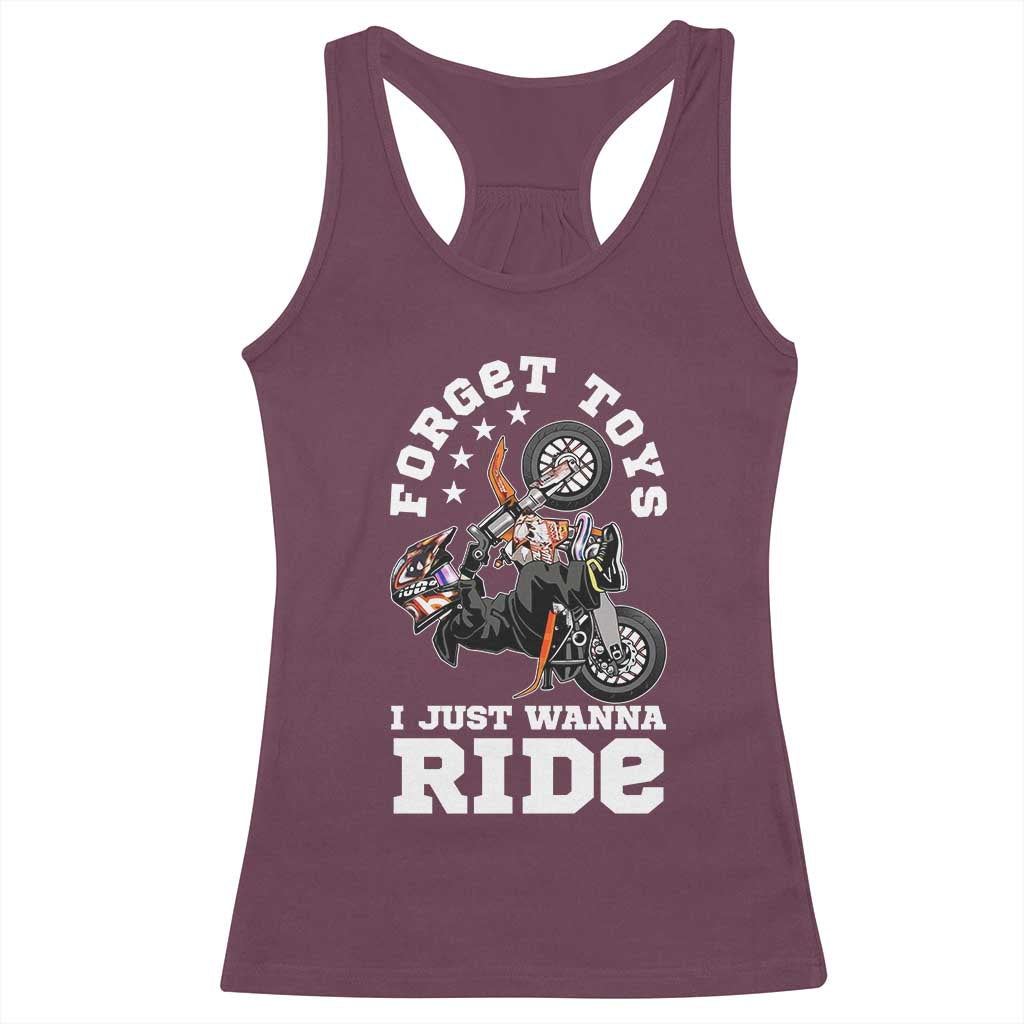 Dirt Bike Boys Racerback Tank Top Funny Forgive Toys I Just Wanna Ride Motocross Rider - Wonder Print Shop