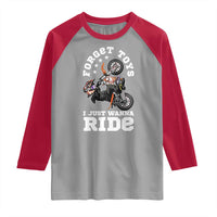Dirt Bike Boys Raglan Shirt Funny Forgive Toys I Just Wanna Ride Motocross Rider - Wonder Print Shop