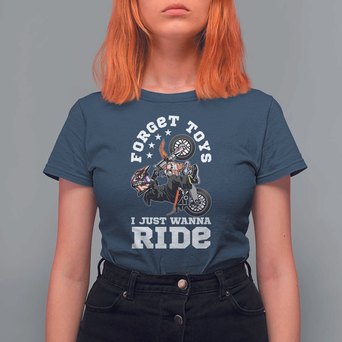 Dirt Bike Boys T Shirt For Women Funny Forgive Toys I Just Wanna Ride Motocross Rider - Wonder Print Shop