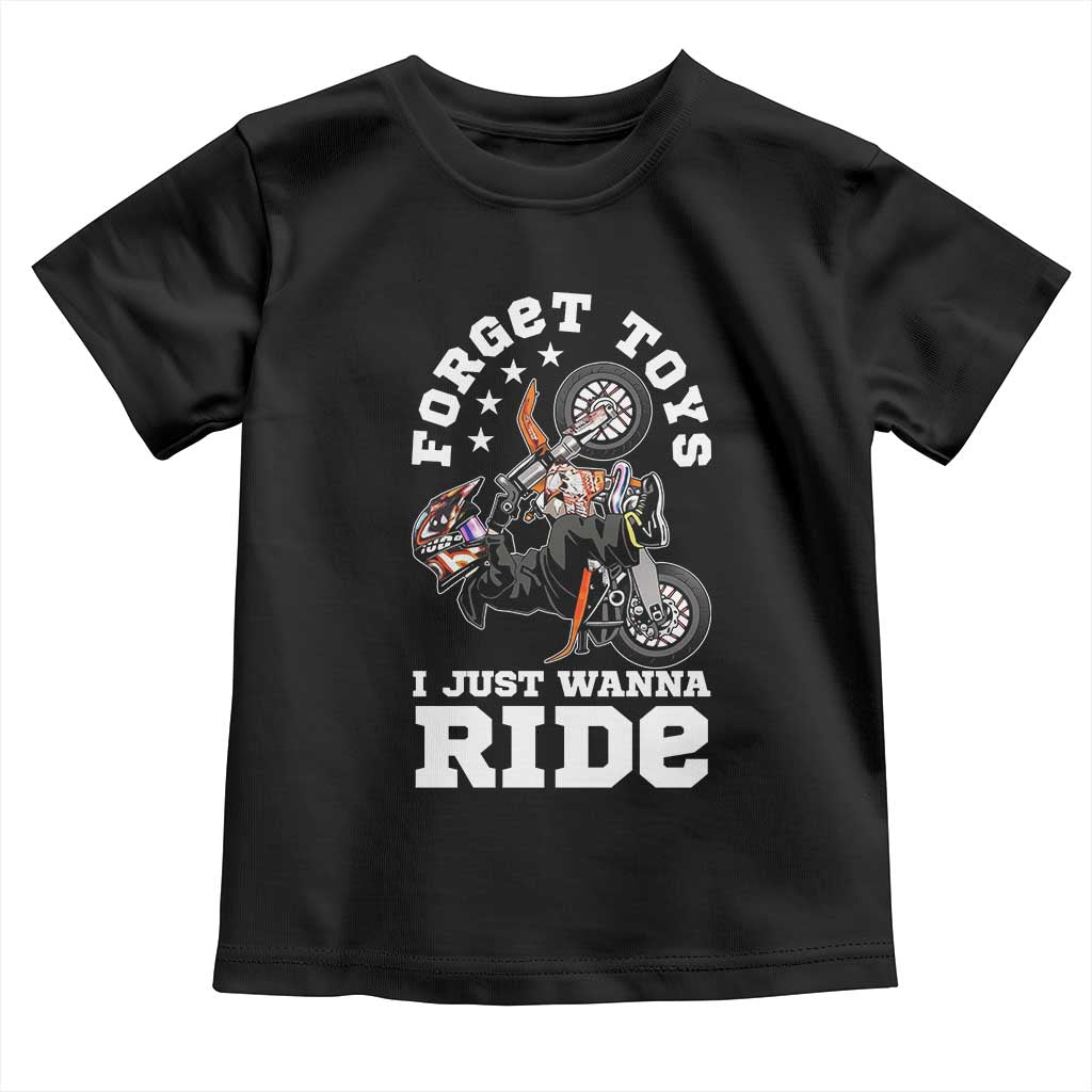 Dirt Bike Boys Toddler T Shirt Funny Forgive Toys I Just Wanna Ride Motocross Rider - Wonder Print Shop