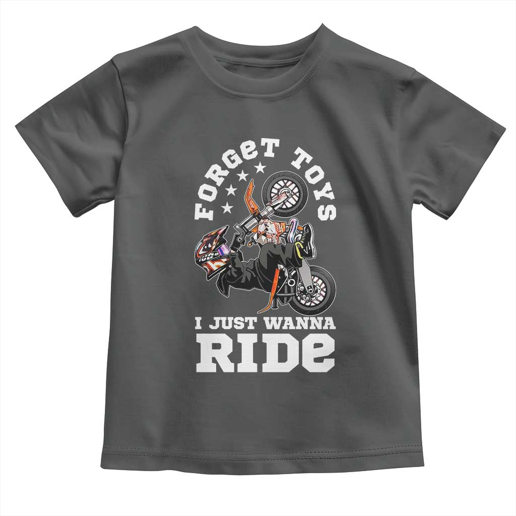 Dirt Bike Boys Toddler T Shirt Funny Forgive Toys I Just Wanna Ride Motocross Rider - Wonder Print Shop