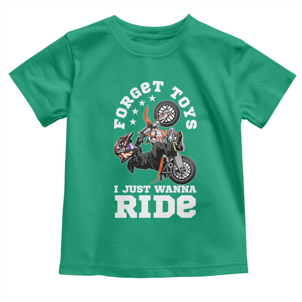 Dirt Bike Boys Toddler T Shirt Funny Forgive Toys I Just Wanna Ride Motocross Rider - Wonder Print Shop