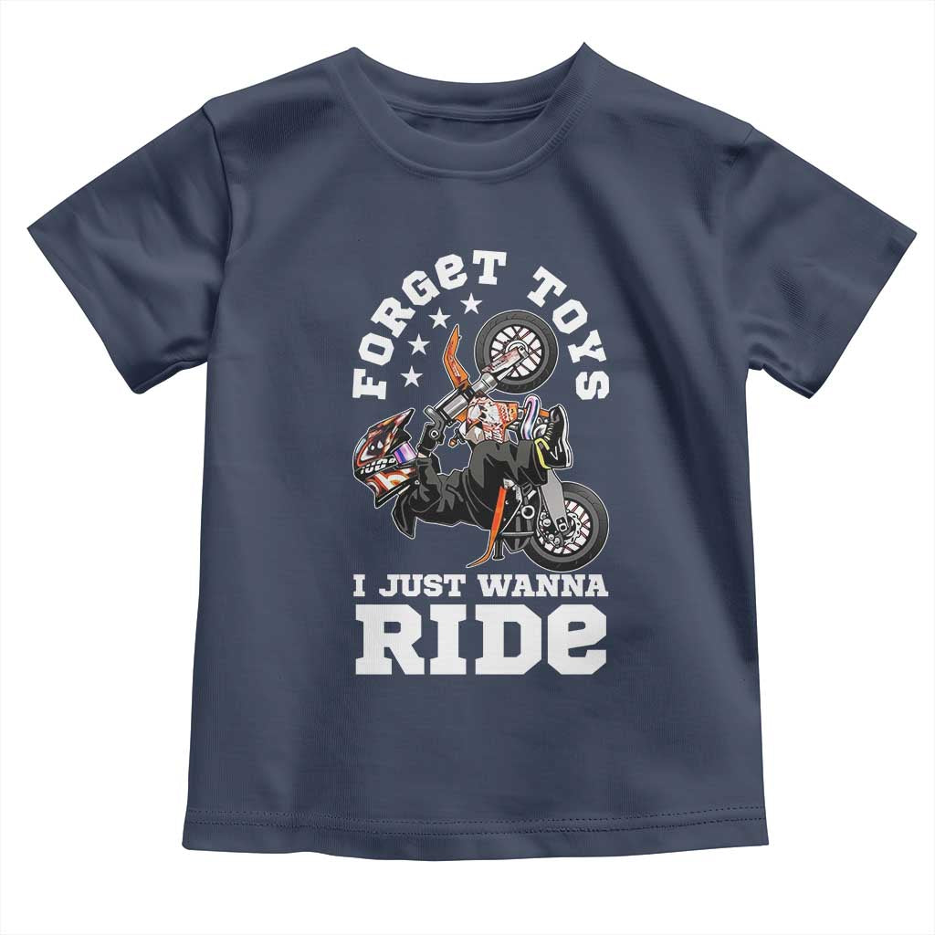 Dirt Bike Boys Toddler T Shirt Funny Forgive Toys I Just Wanna Ride Motocross Rider - Wonder Print Shop