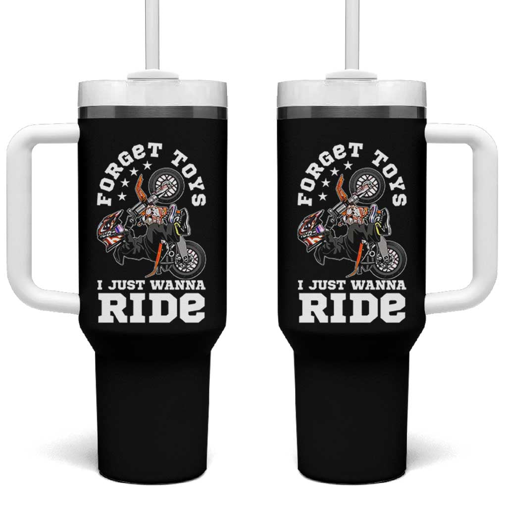 Dirt Bike Boys Tumbler With Handle Funny Forgive Toys I Just Wanna Ride Motocross Rider - Wonder Print Shop