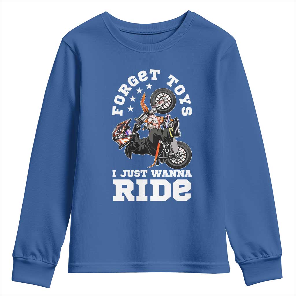 Dirt Bike Boys Youth Sweatshirt Funny Forgive Toys I Just Wanna Ride Motocross Rider - Wonder Print Shop