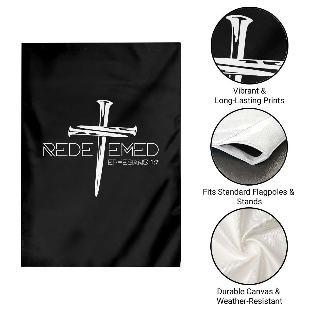 Redeemed Christian Vintage Ephesians Bible Verse Redemption Garden Flag - Wonder Print Shop