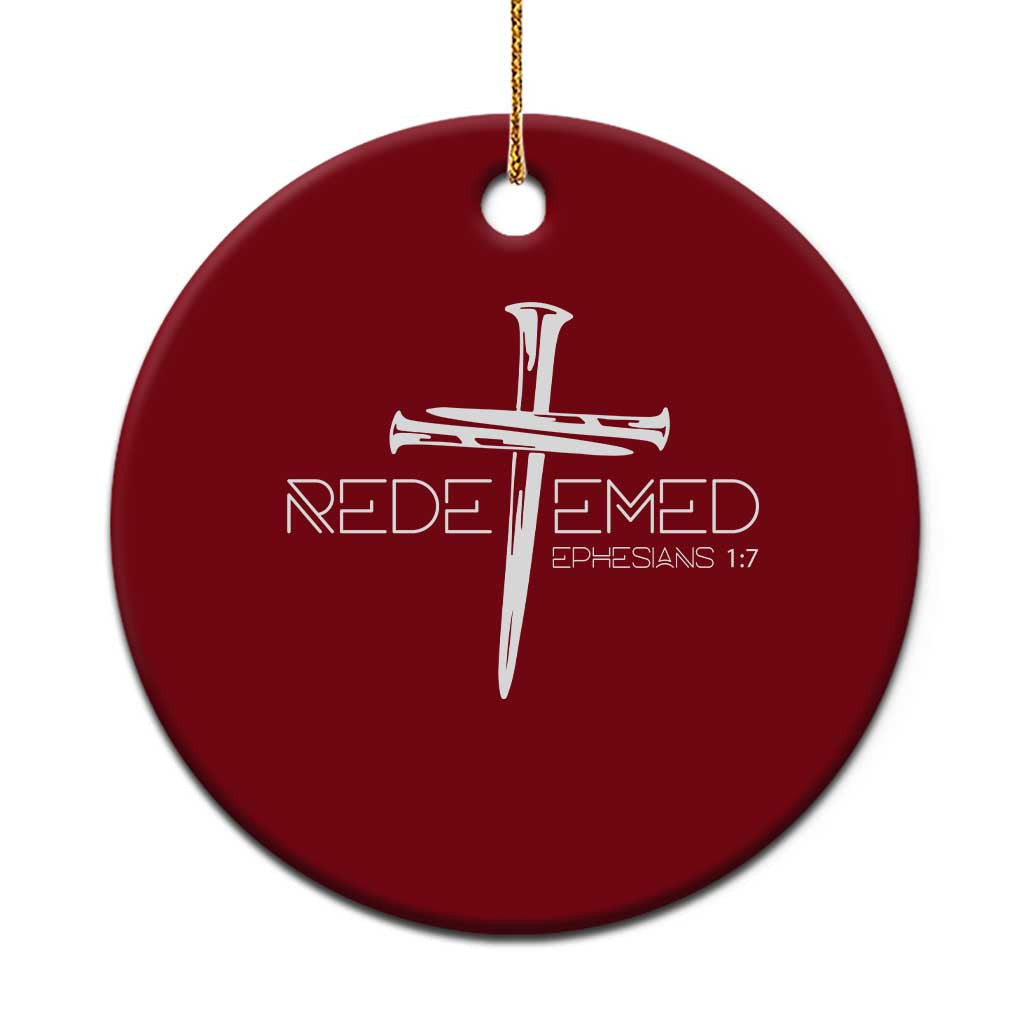Redeemed Christian Vintage Ephesians Bible Verse Redemption Ceramic Ornament - Wonder Print Shop