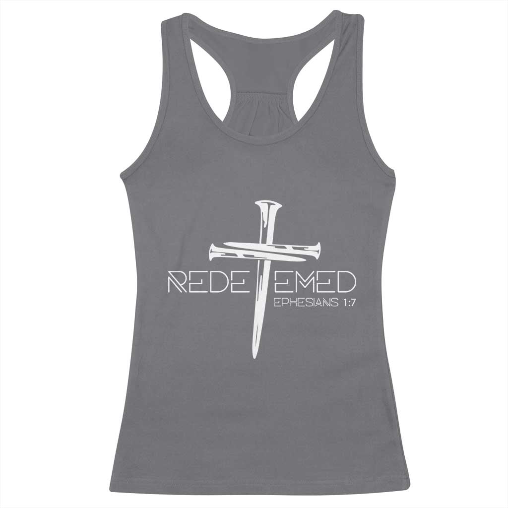 Redeemed Christian Vintage Ephesians Bible Verse Redemption Racerback Tank Top - Wonder Print Shop