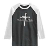 Redeemed Christian Vintage Ephesians Bible Verse Redemption Raglan Shirt - Wonder Print Shop