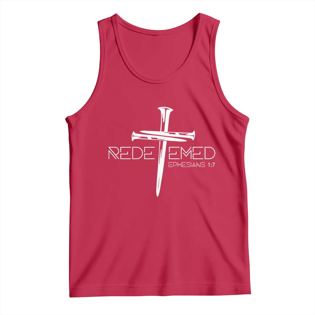 Redeemed Christian Vintage Ephesians Bible Verse Redemption Tank Top - Wonder Print Shop