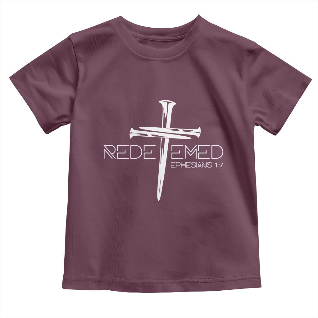 Redeemed Christian Vintage Ephesians Bible Verse Redemption Toddler T Shirt - Wonder Print Shop